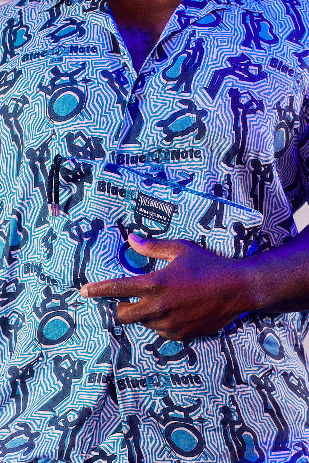 Vilebrequin x Blue Note Printed Linen Packmax Pouch