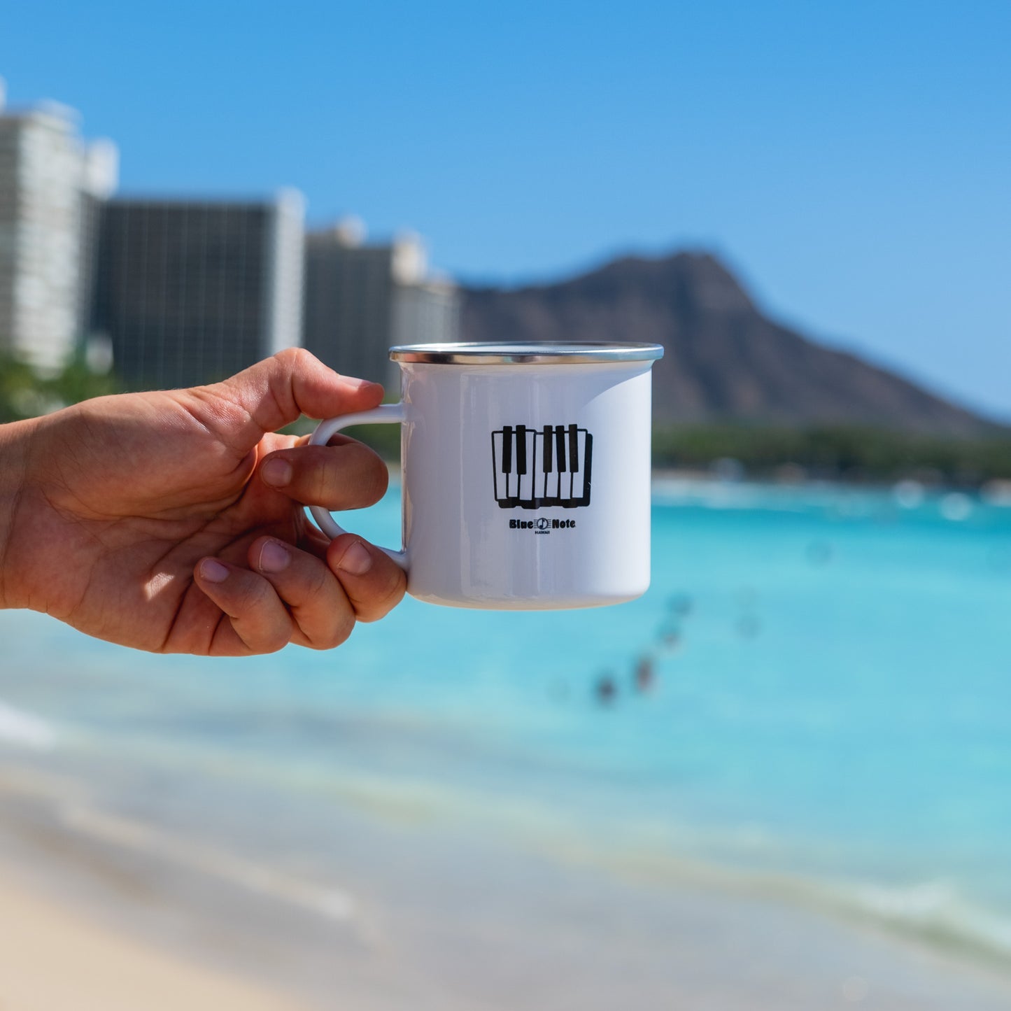 Blue Note Piano Keys Enamel Mug