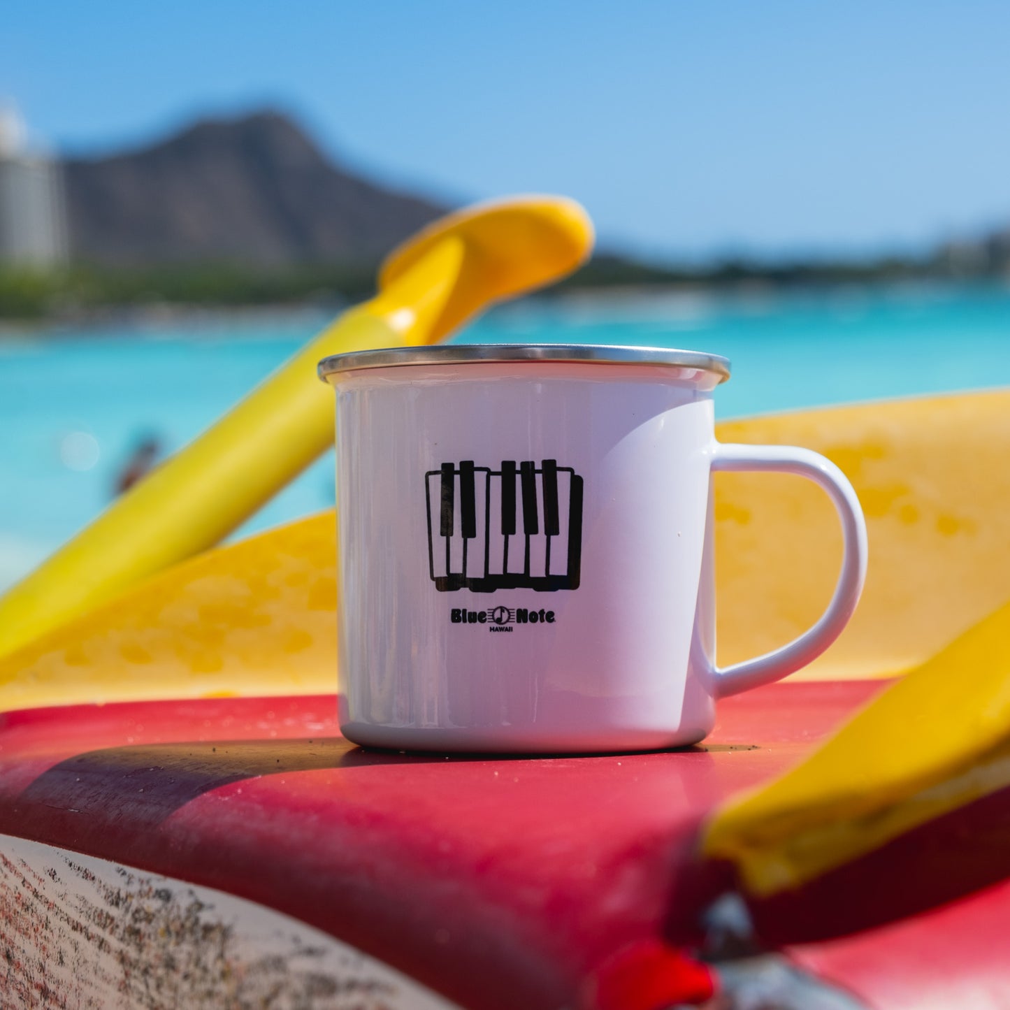 Blue Note Piano Keys Enamel Mug