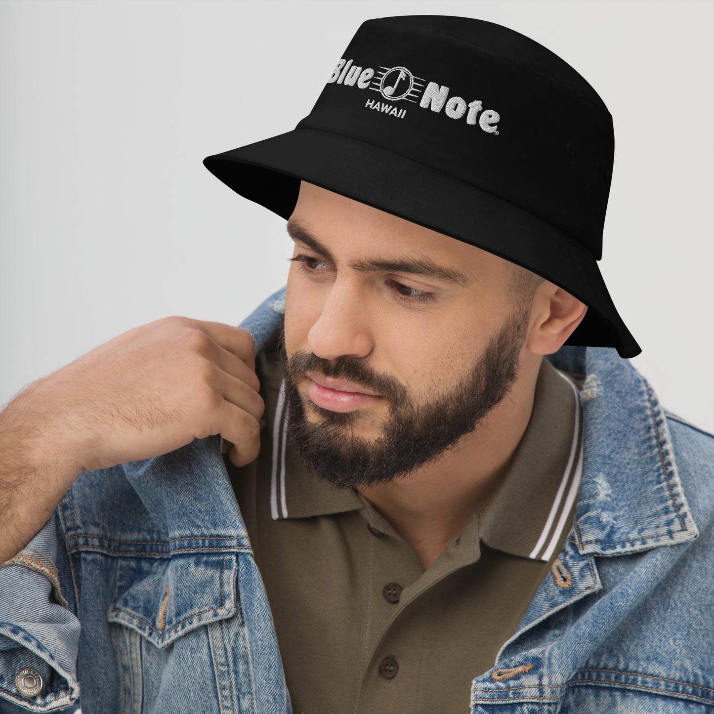 Blue Note Embroidered Bucket Hat